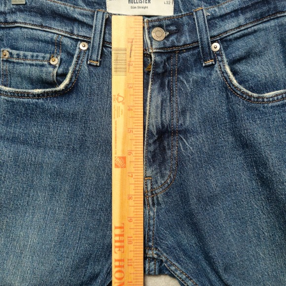 Hollister Slim Straight Mens Jeans 28x32 Medium Wash Blue Denim Stretch - Picture 6 of 9